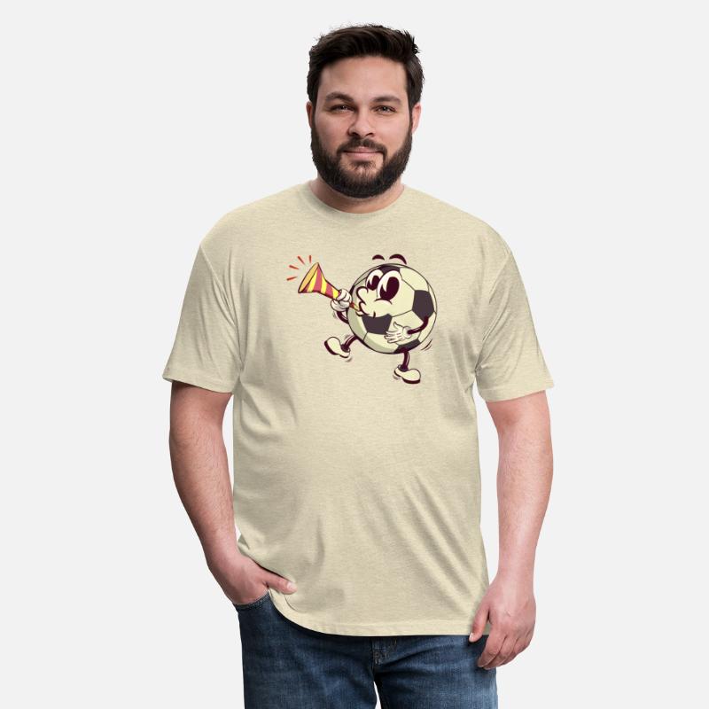 soccer ball cartoon blowing party trumpet