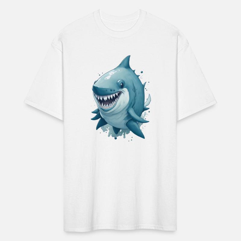 Soft and Symmetrical Shark in Watercolor Style