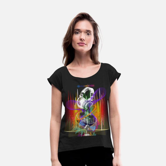 Sound Waves Symphony, Vibrant Headphones Vinyl