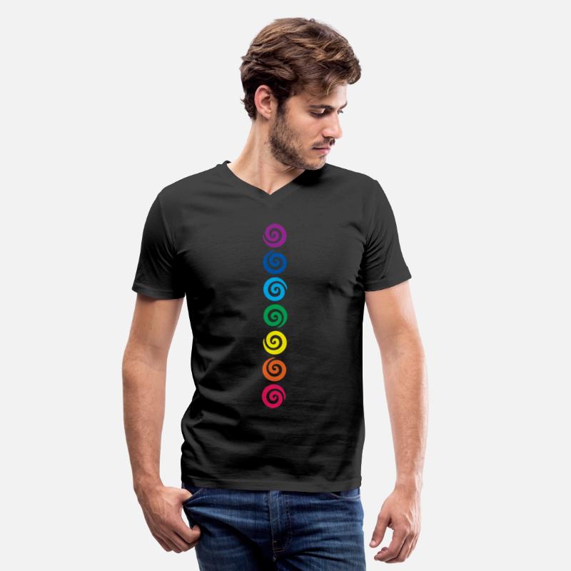 Spinning rainbow chakra spirals