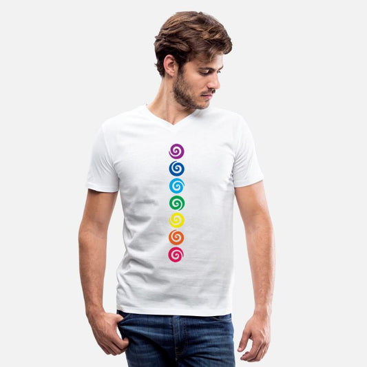 Spinning rainbow chakra spirals