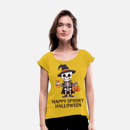 Spooky Skeleton Witch Halloween Design