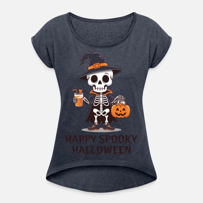 Spooky Skeleton Witch Halloween Design