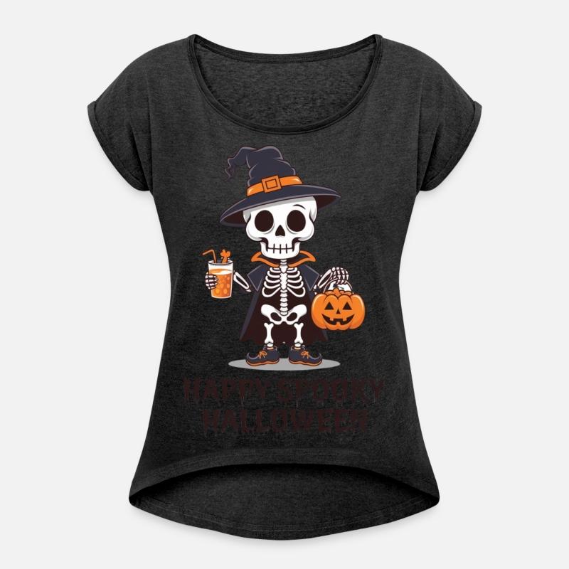 Spooky Skeleton Witch Halloween Design