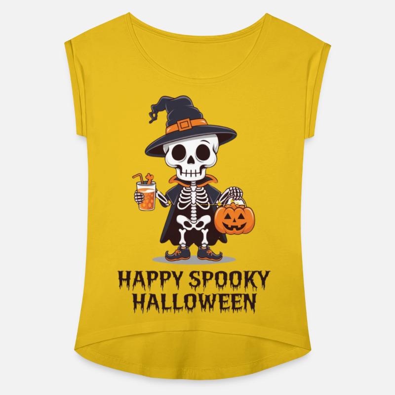 Spooky Skeleton Witch Halloween Design
