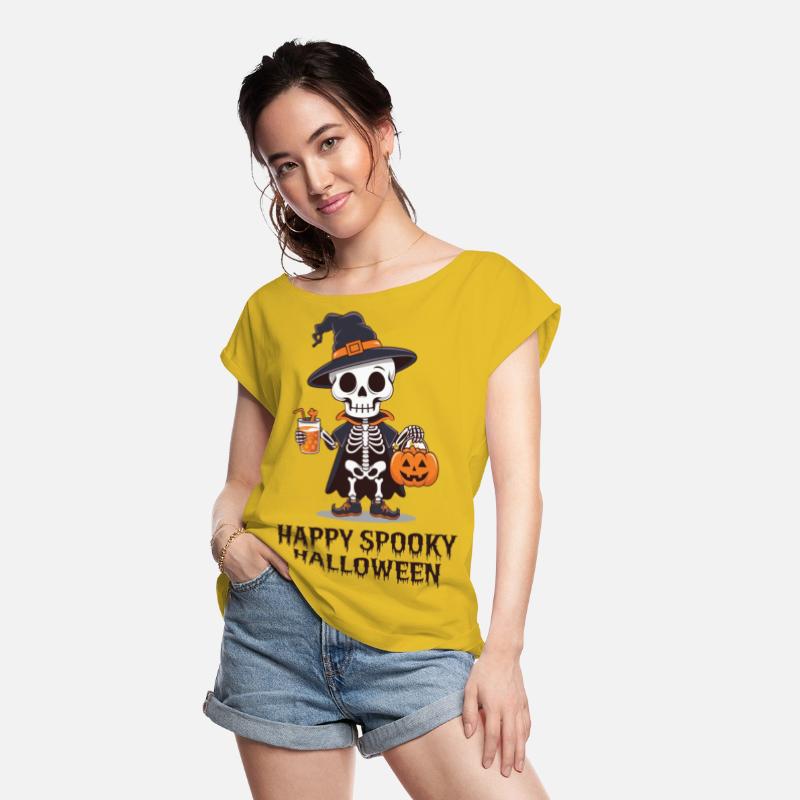 Spooky Skeleton Witch Halloween Design