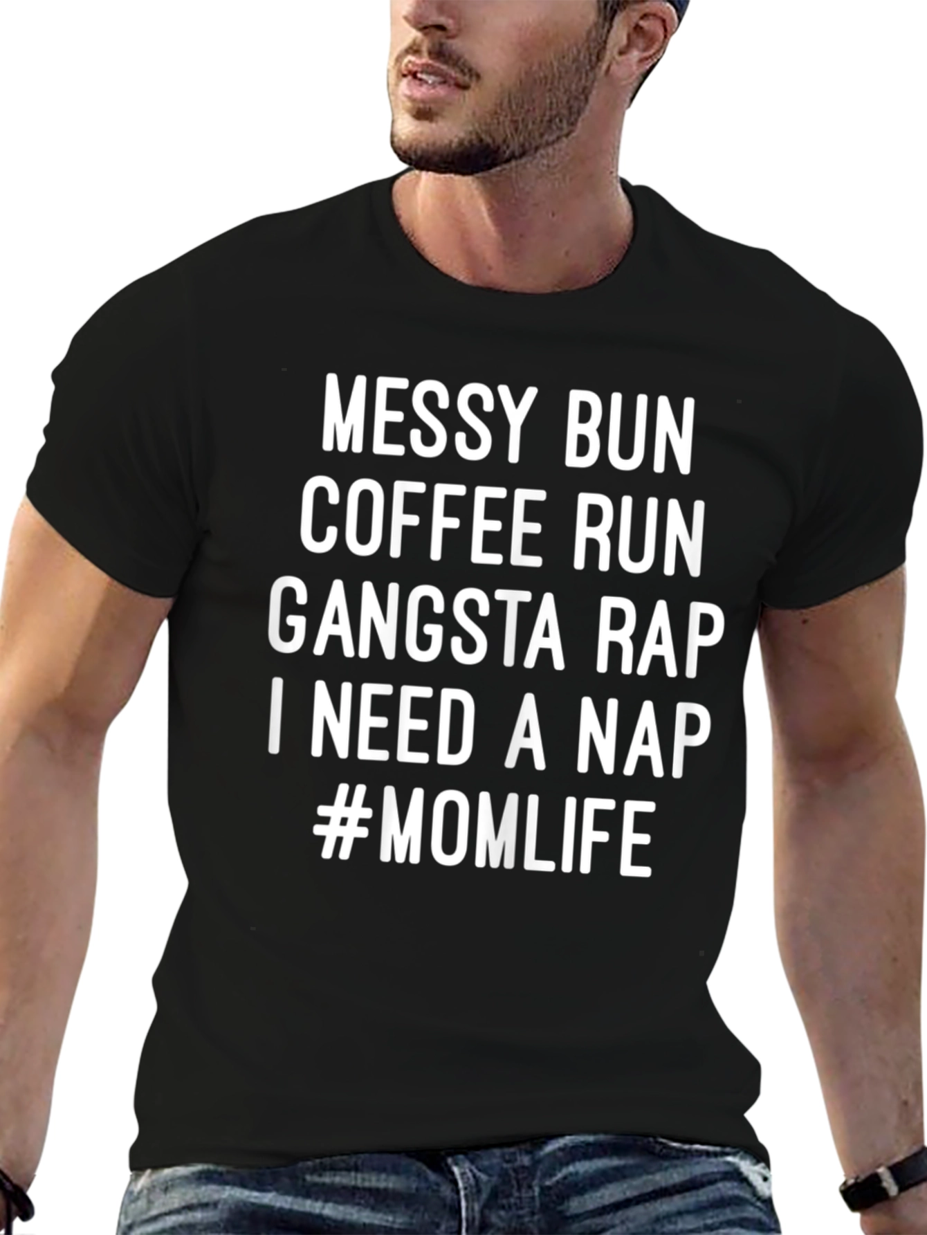 Messy Bun Coffee Run Tee - Mom Life T-Shirt