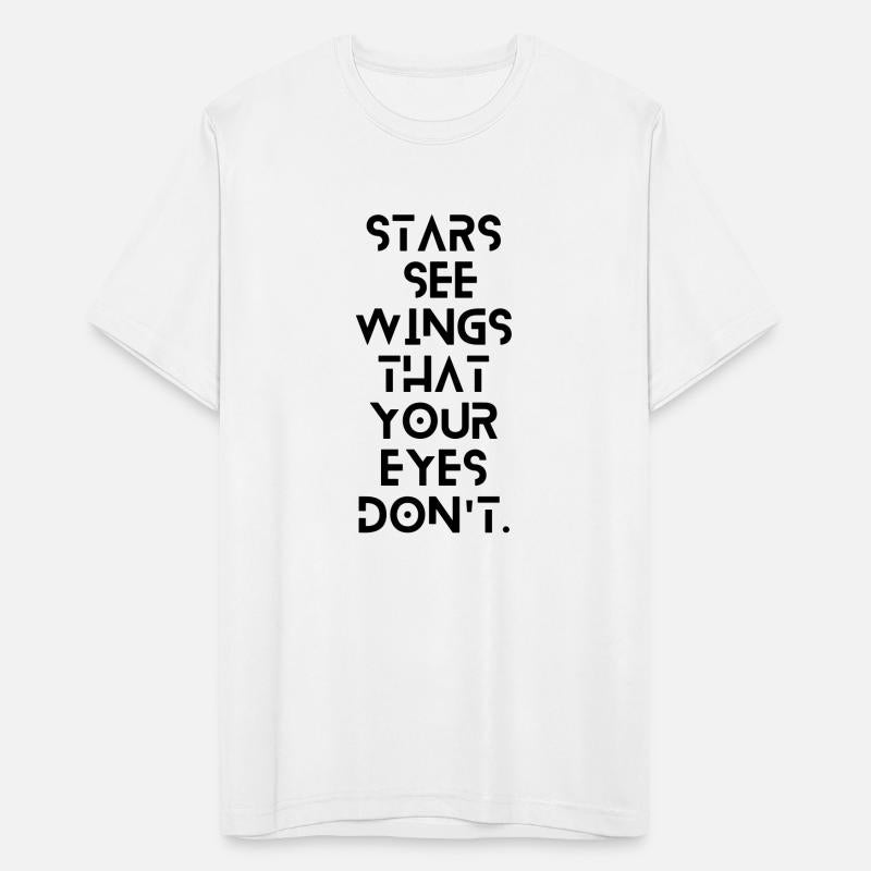 Stars See Wings—black on white.