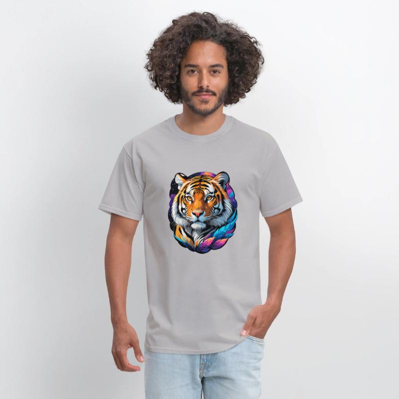 Stellar Tiger Aura - Cosmic Animal Artwork
