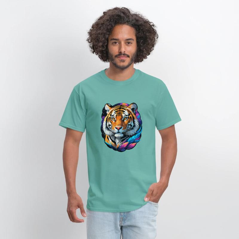Stellar Tiger Aura - Cosmic Animal Artwork