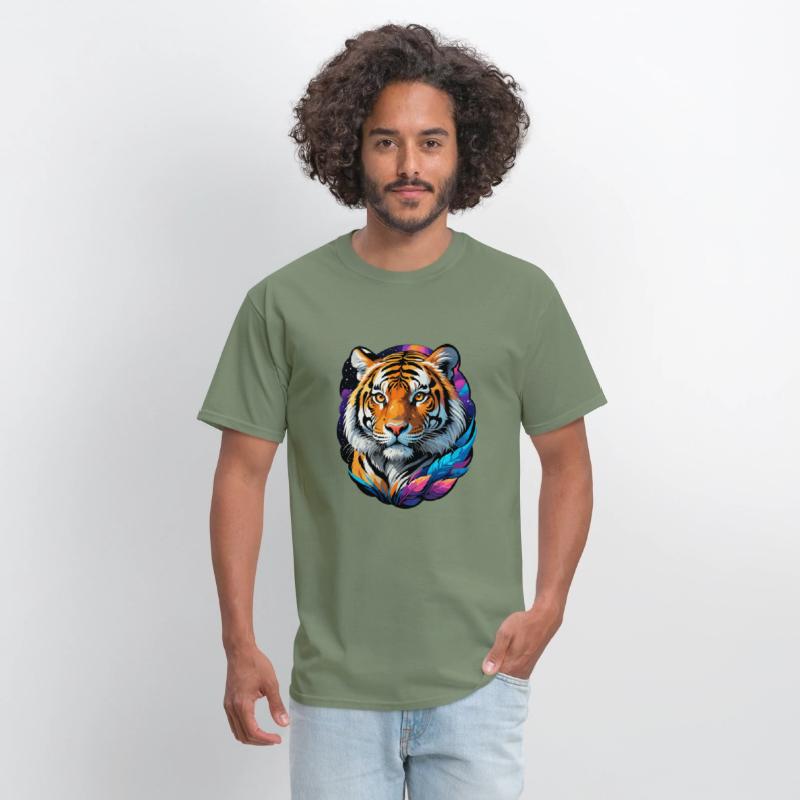 Stellar Tiger Aura - Cosmic Animal Artwork