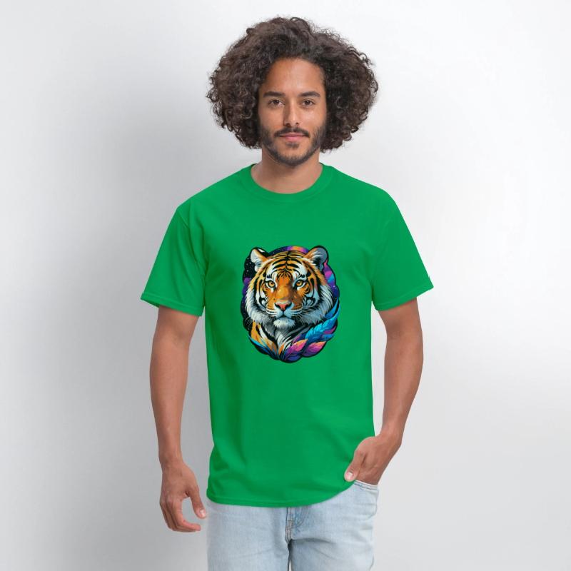 Stellar Tiger Aura - Cosmic Animal Artwork