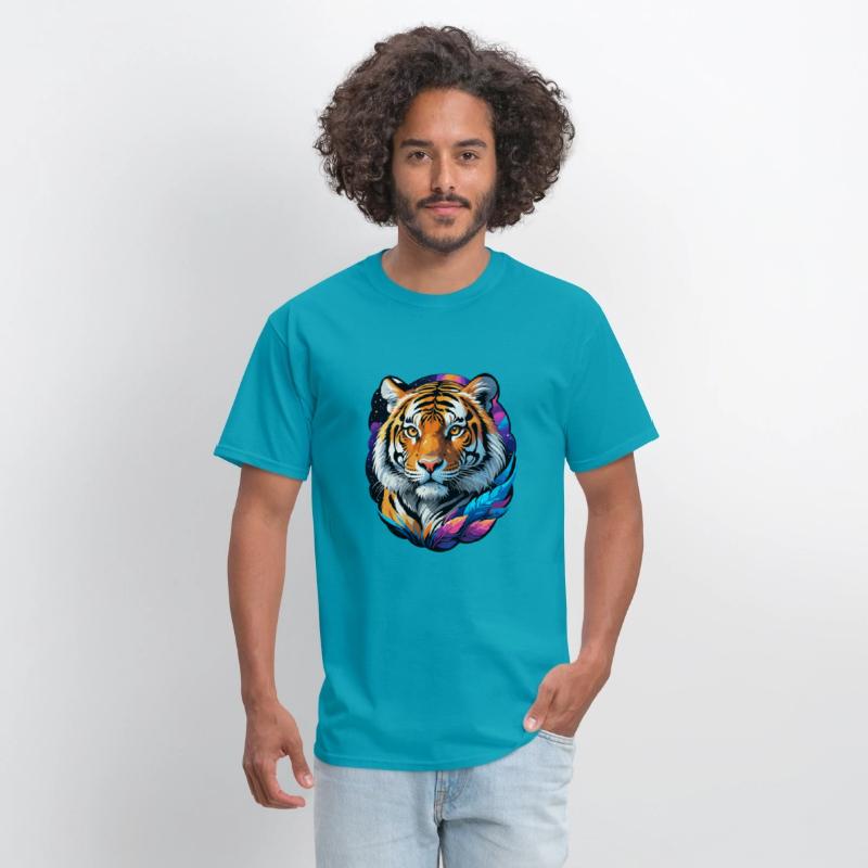 Stellar Tiger Aura - Cosmic Animal Artwork