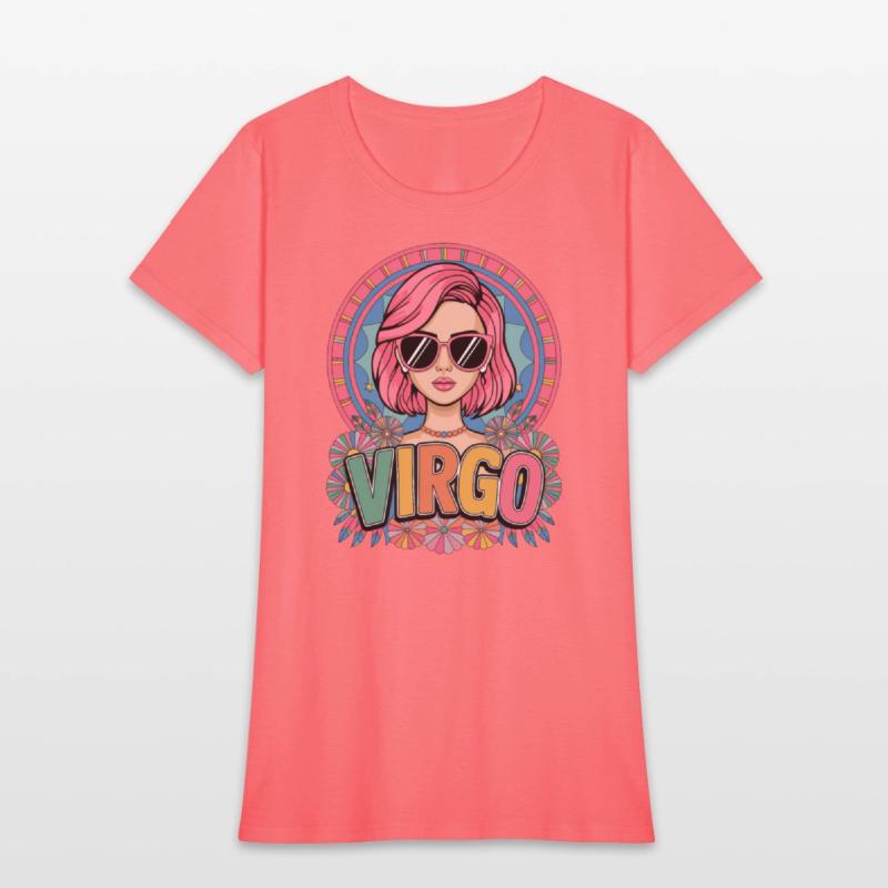 Stylish Retro Virgo Woman Zodiac Sign Colorful