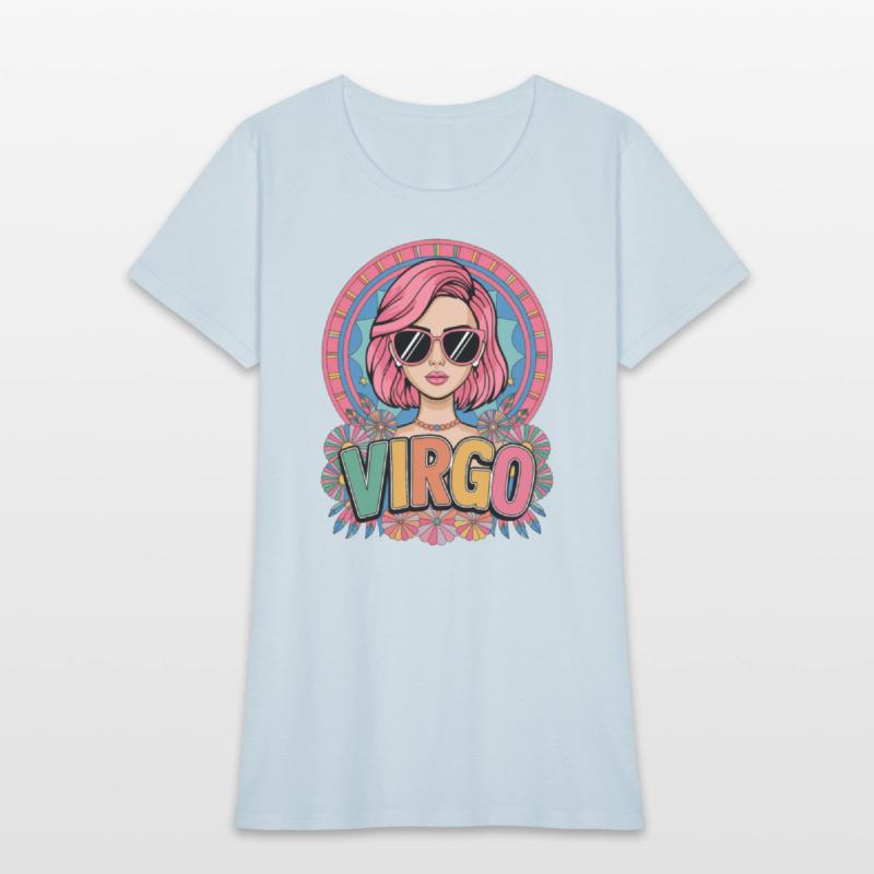 Stylish Retro Virgo Woman Zodiac Sign Colorful