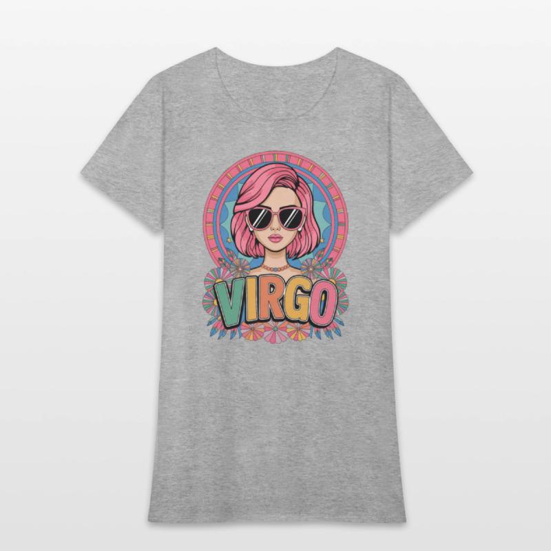 Stylish Retro Virgo Woman Zodiac Sign Colorful