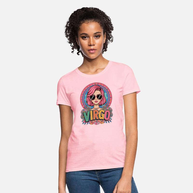 Stylish Retro Virgo Woman Zodiac Sign Colorful