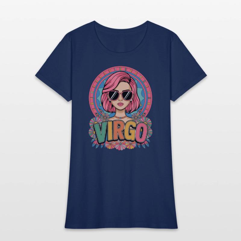 Stylish Retro Virgo Woman Zodiac Sign Colorful