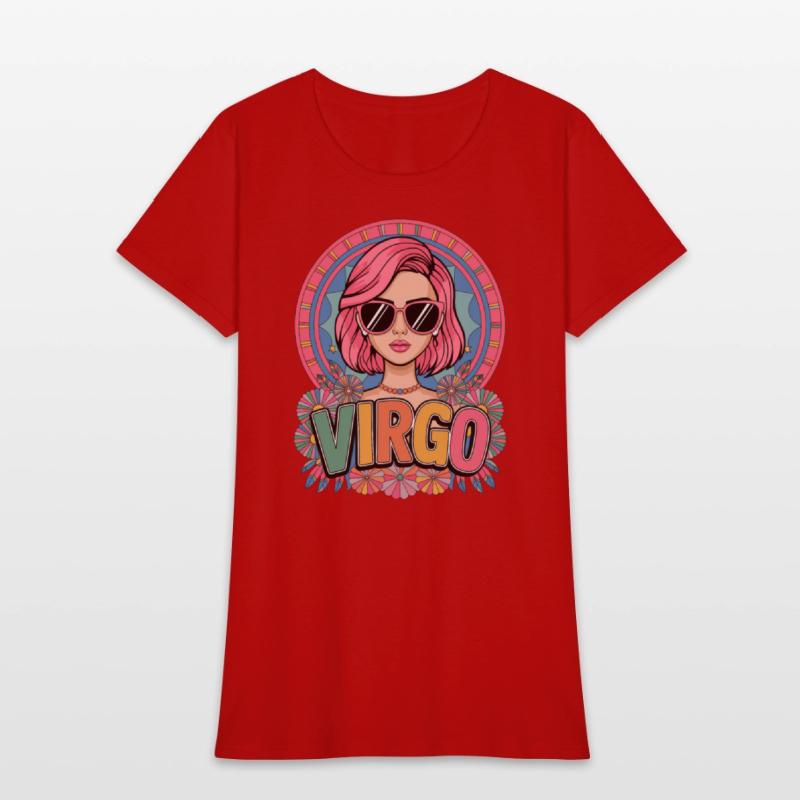 Stylish Retro Virgo Woman Zodiac Sign Colorful