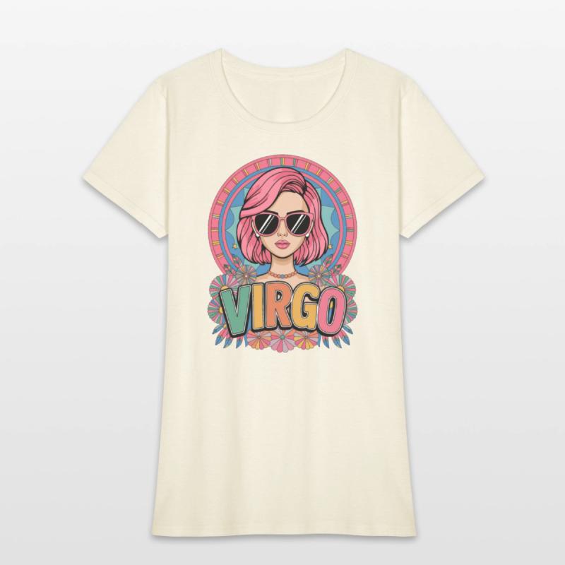 Stylish Retro Virgo Woman Zodiac Sign Colorful