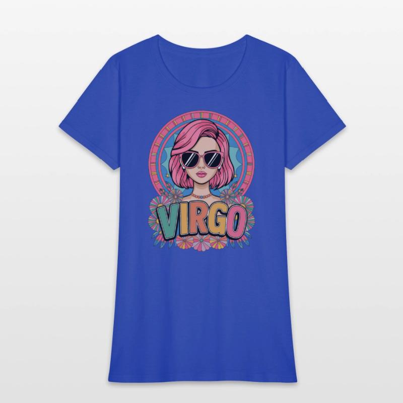 Stylish Retro Virgo Woman Zodiac Sign Colorful