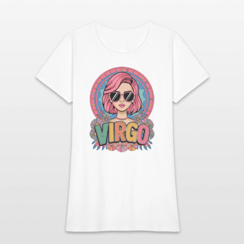 Stylish Retro Virgo Woman Zodiac Sign Colorful