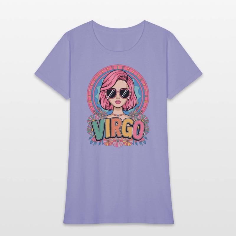 Stylish Retro Virgo Woman Zodiac Sign Colorful