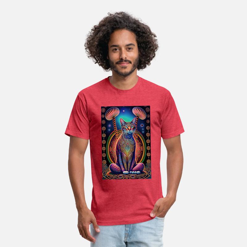 stylized art cat Magic meditating pose-cat lover