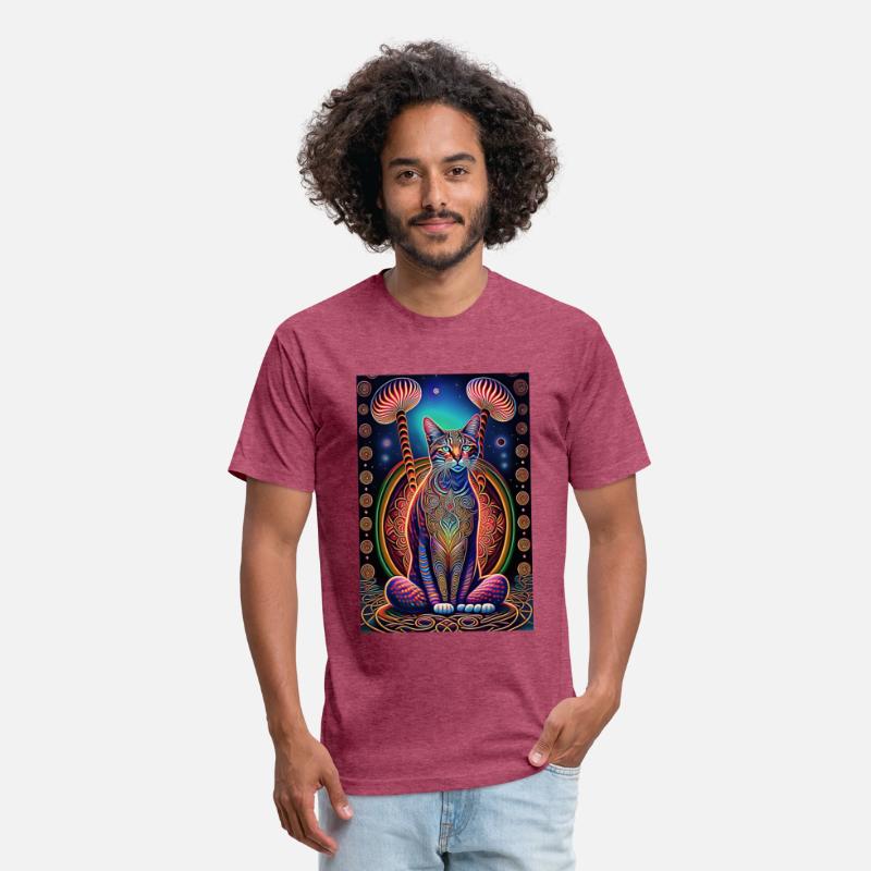 stylized art cat Magic meditating pose-cat lover