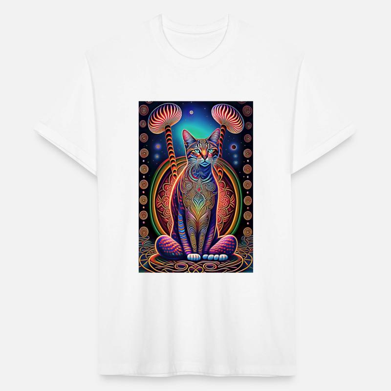 stylized art cat Magic meditating pose-cat lover
