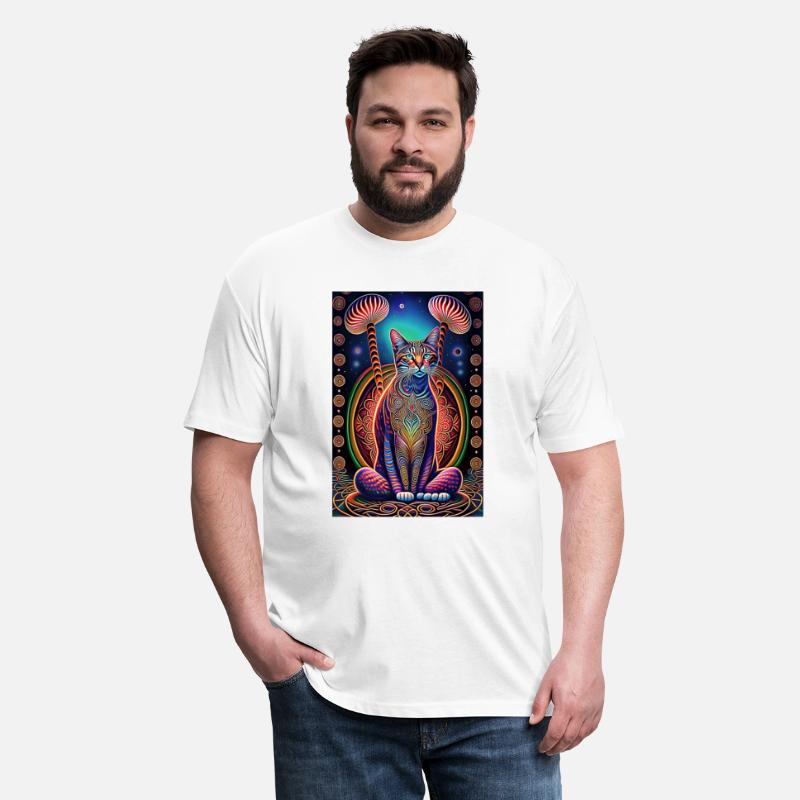 stylized art cat Magic meditating pose-cat lover