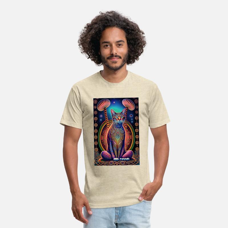 stylized art cat Magic meditating pose-cat lover