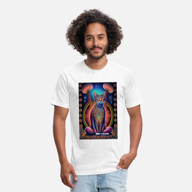 stylized art cat Magic meditating pose-cat lover