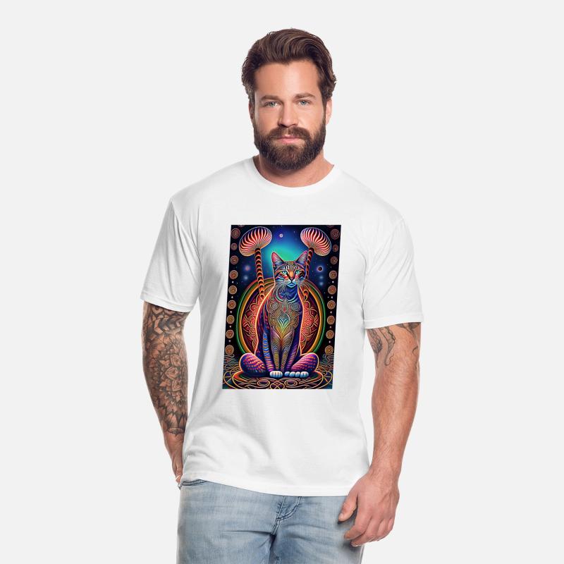 stylized art cat Magic meditating pose-cat lover