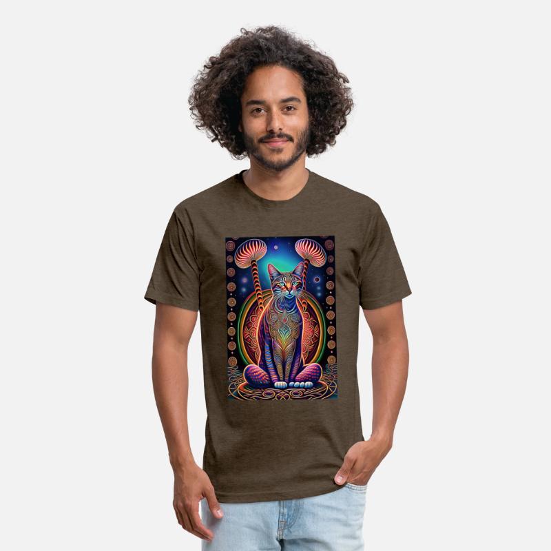 stylized art cat Magic meditating pose-cat lover