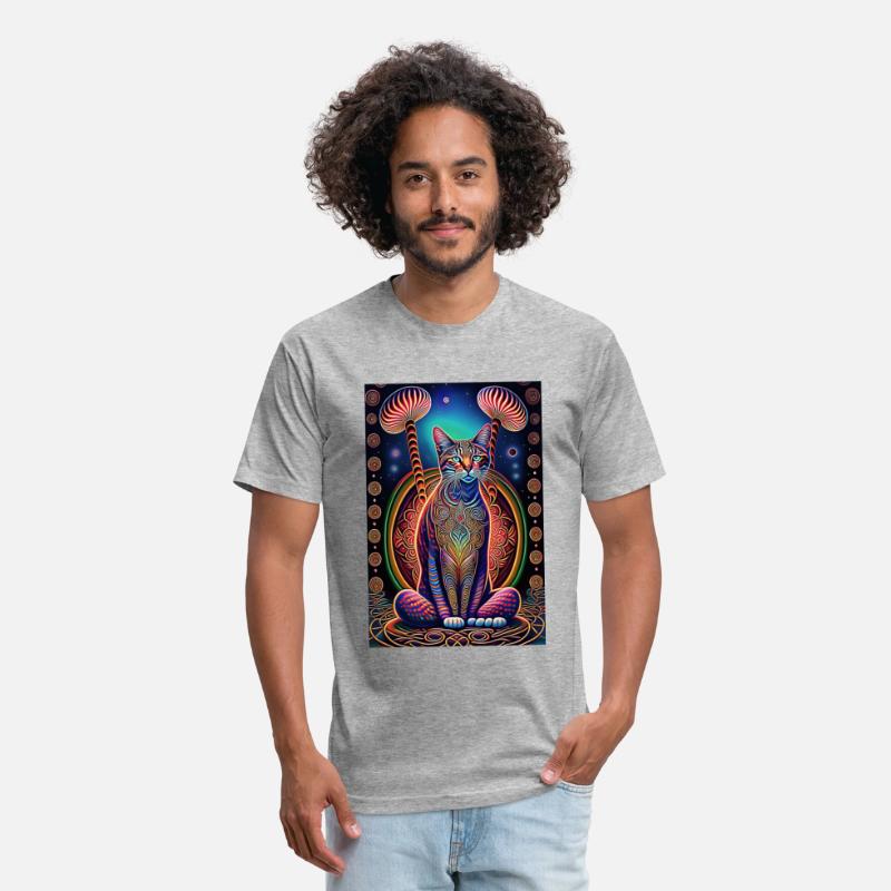 stylized art cat Magic meditating pose-cat lover