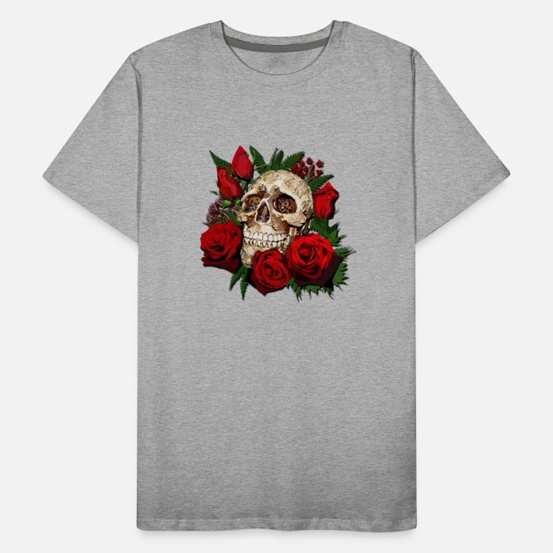 Sugar skull and Red Roses