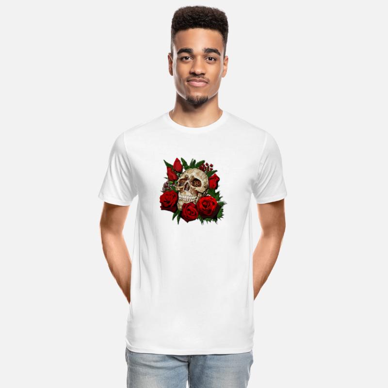 Sugar skull and Red Roses