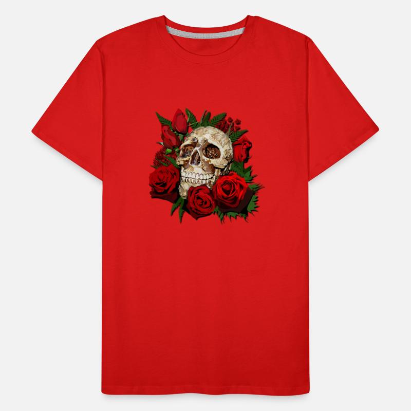Sugar skull and Red Roses