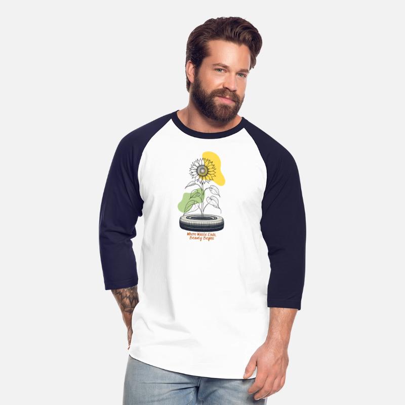 Sunflower Eco Shirt Recycled Hope Tee Hand Drawn