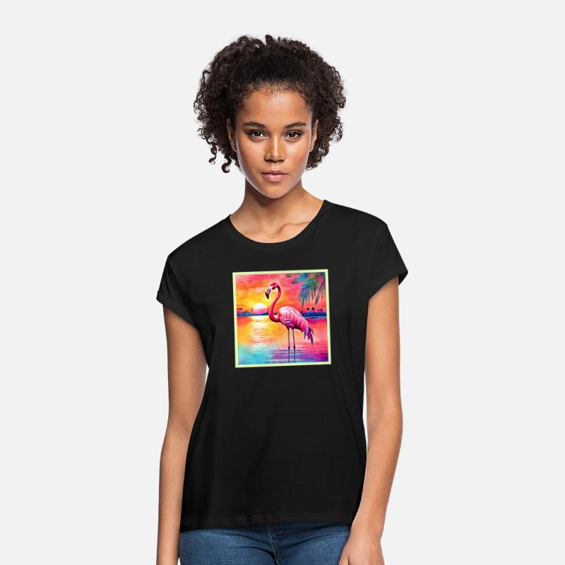 Sunset Flamingo Art Design