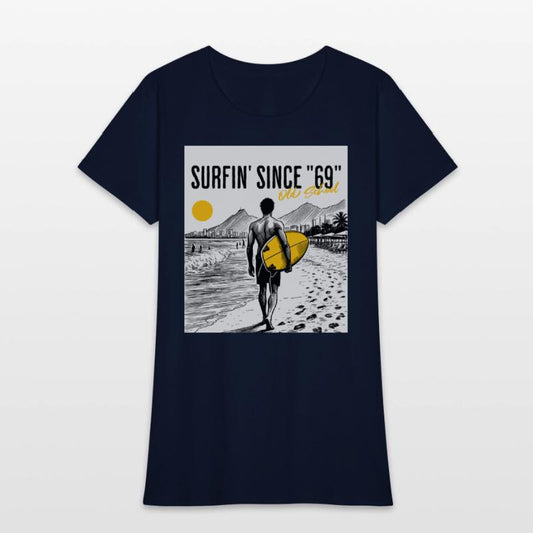 Surfer old school w background