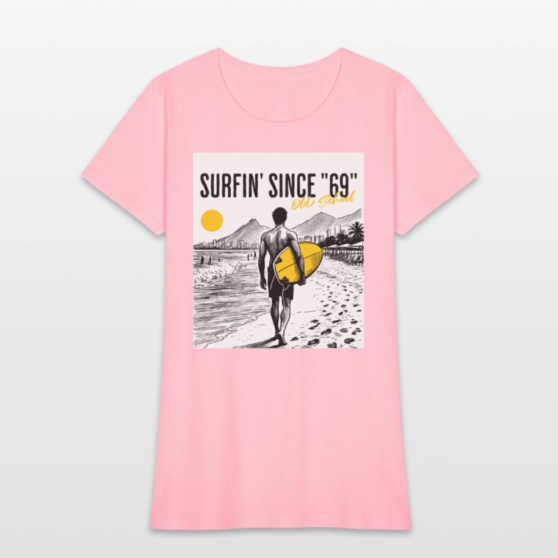 Surfer old school w background