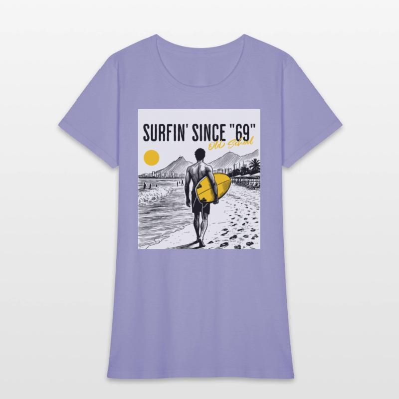 Surfer old school w background