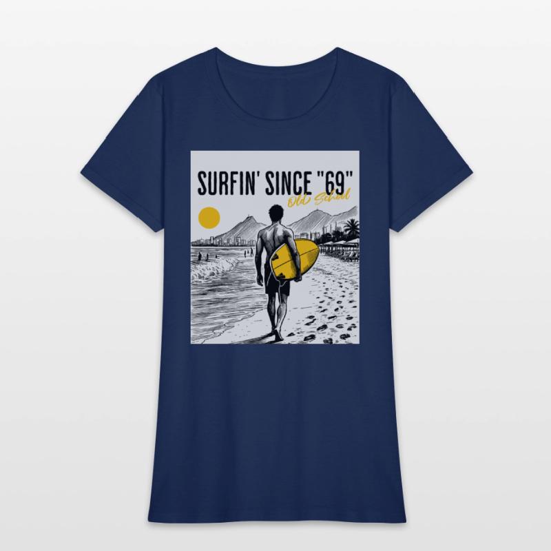 Surfer old school w background