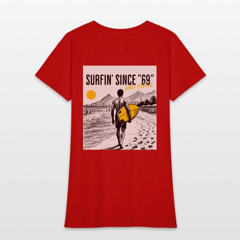 Surfer old school w background