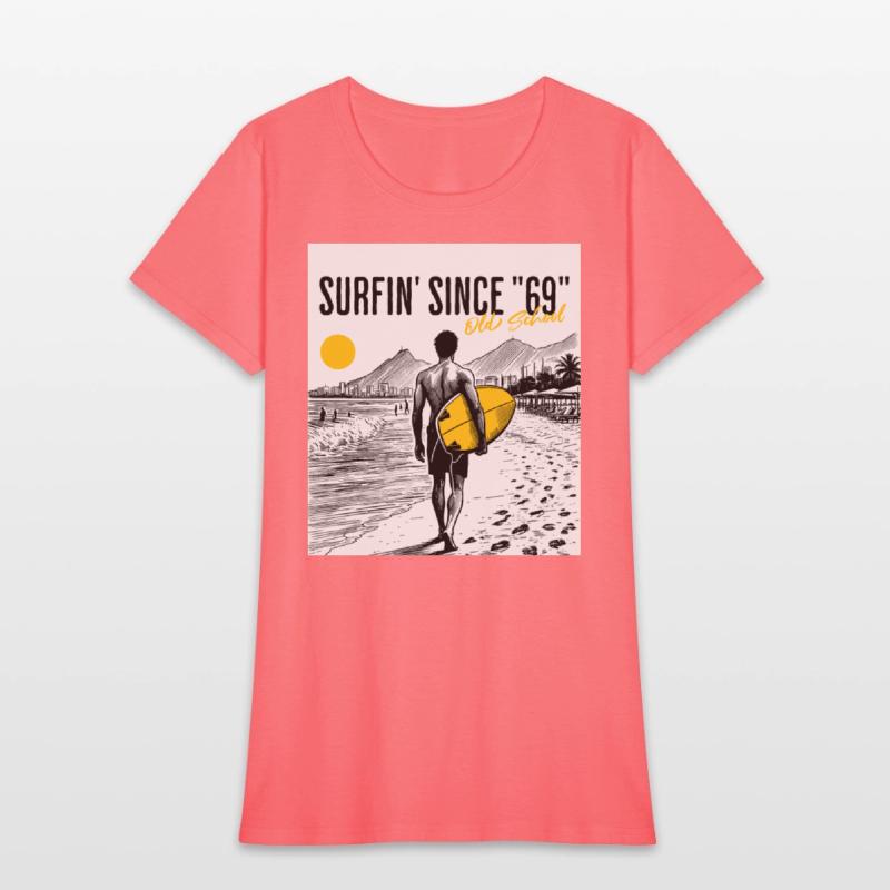 Surfer old school w background