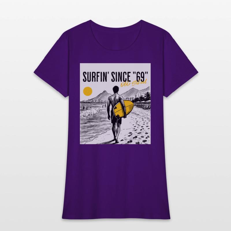 Surfer old school w background