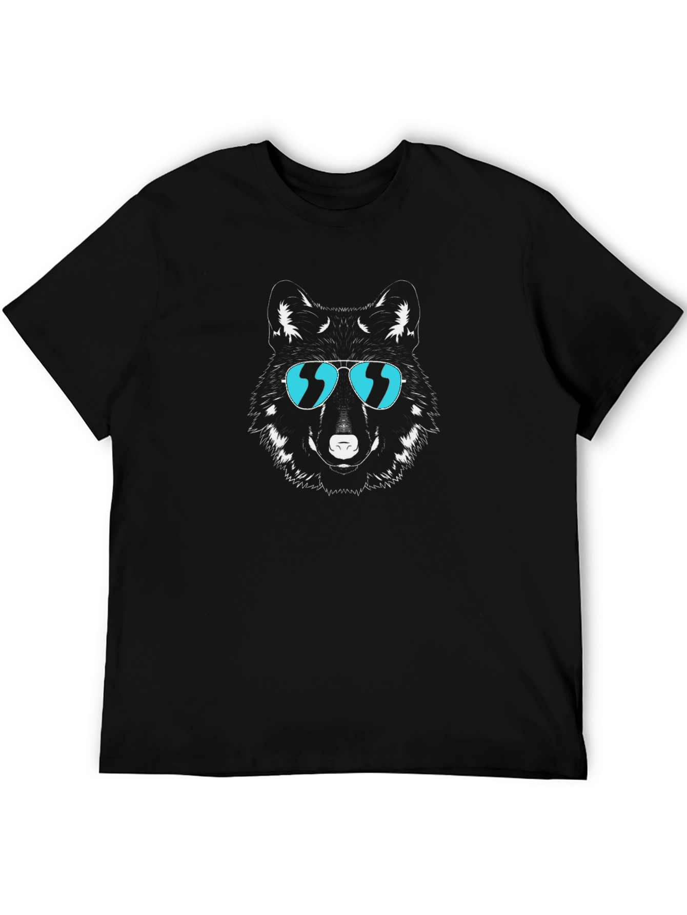 Cool Wolf Graphic Tee - Stylish Black T-Shirt