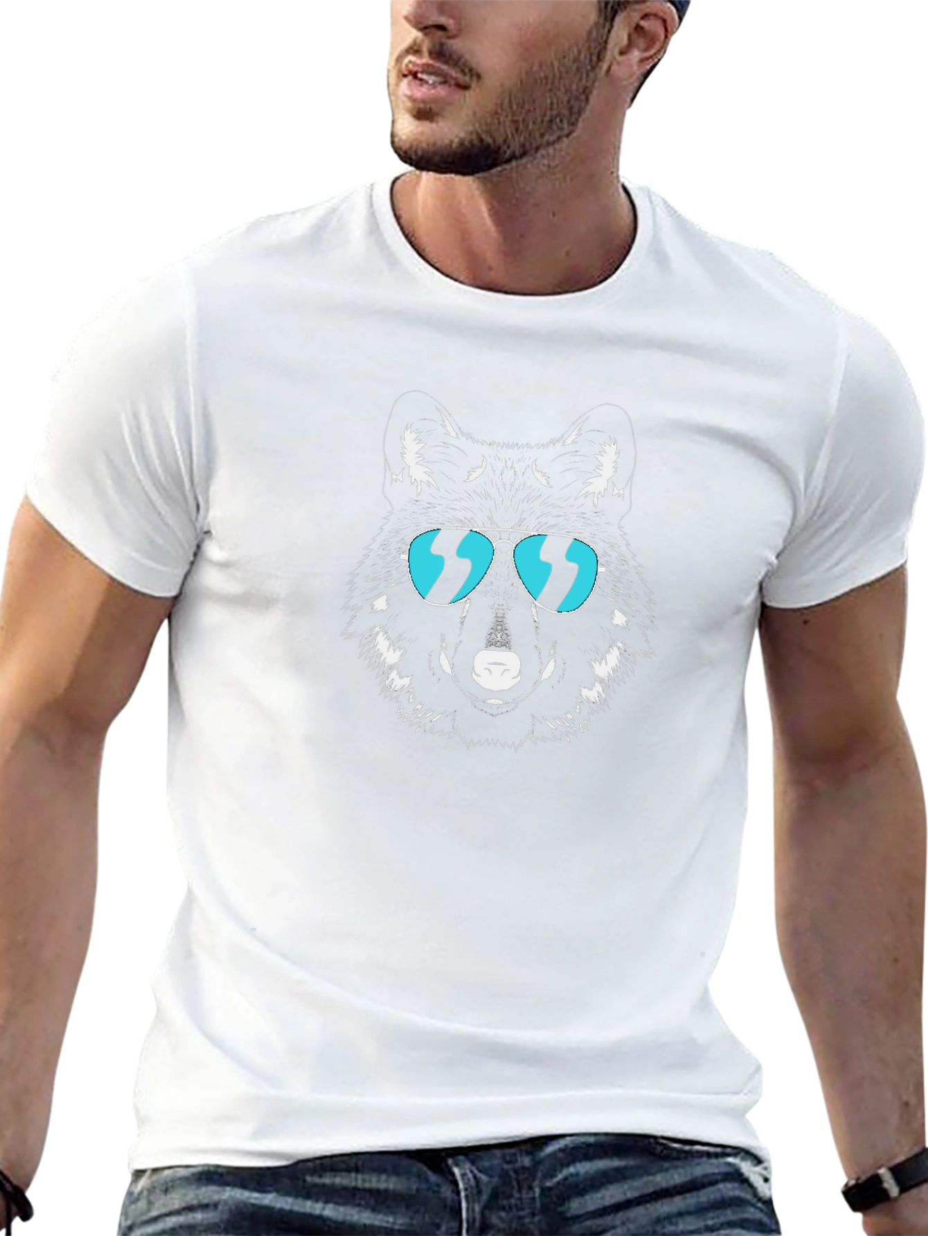 Cool Wolf Graphic Tee - Stylish Black T-Shirt